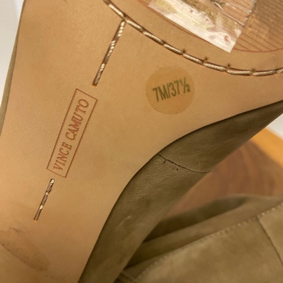 Vince Camuto Suede Peep Toe Wrap Tie Ankle Heels Booties - Picture 11 of 12